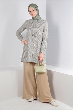 شلوار پارچه ای بژ زنانه کش دار Alvina - کد 804207406