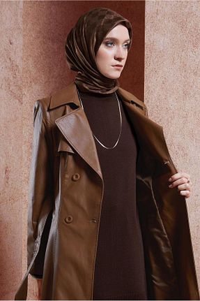 روسری قهوه ای پلی استر Alvina - کد 859861916