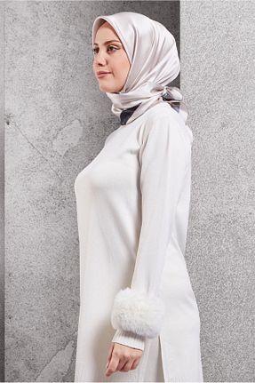 روسری بژ پلی استر Alvina - کد 887652281
