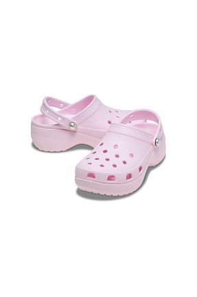 دمپائی صورتی زنانه پاشنه تخت Crocs - کد 923197425