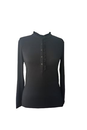 بلوز مشکی زنانه ساده HALLHUBER - کد 923255186
