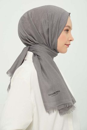 شال طوسی زنانه Kesik Elyaf Madame Polo - کد 923260096