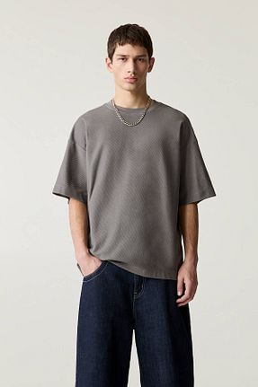 تیشرت طوسی مردانه رگولار Pull & Bear - کد 923224733