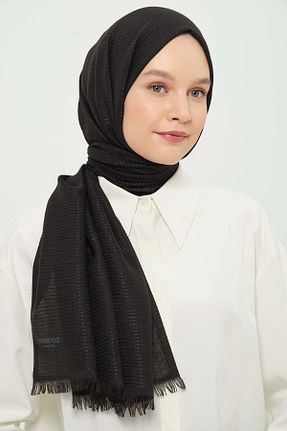 شال مشکی زنانه Kesik Elyaf Madame Polo - کد 923257417