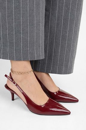کفش استایلیتو زرشکی پاشنه نازک Shoeberry - کد 923275265