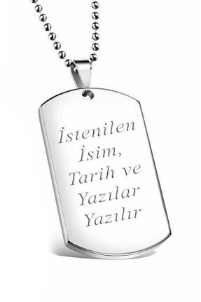 گردنبند استیل ( فولاد ) سفید مردانه استیل ضد زنگ Takı Dükkanı - کد 285452165