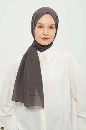شال طوسی زنانه شیفون Madame Polo - کد 923277768