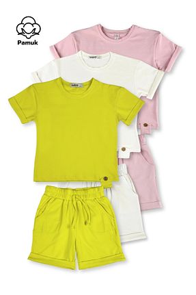 ست بالاتنه و پائین تنه رنگی بچه گانه بافت difa kids - کد 929438709