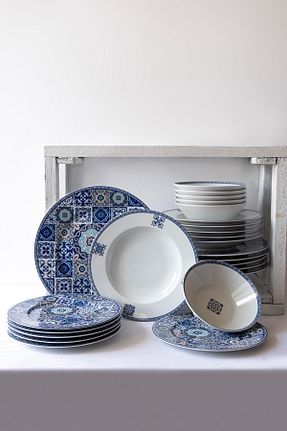 سرویس غذاخوری آبی 6 نفره Kütahya Porselen - کد 527235