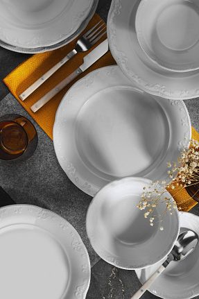 سرویس غذاخوری سفید 6 نفره Kütahya Porselen - کد 379733554