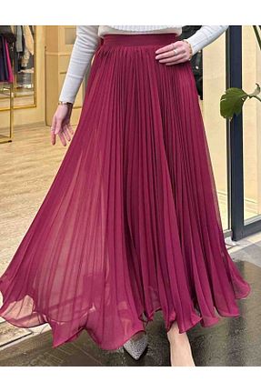 دامن حجاب زرشکی زنانه کمر کش دار trendhazan - کد 923286791