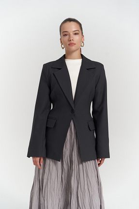 کت بلیزر طوسی زنانه رگولار MAİ COLLECTİON - کد 923315358
