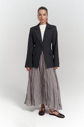کت بلیزر طوسی زنانه رگولار MAİ COLLECTİON - کد 923315358