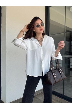 پیراهن سفید زنانه رگولار TubaEKEN - کد 923314895