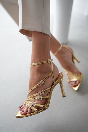 کفش مجلسی طلائی زنانه چرم مصنوعی selinshoes - کد 923335779