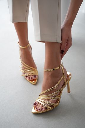 کفش مجلسی طلائی زنانه چرم مصنوعی selinshoes - کد 923335779