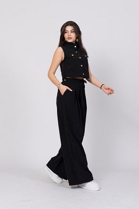 ست بالاتنه و پائین تنه مشکی زنانه بافتنی MissVina - کد 923322771