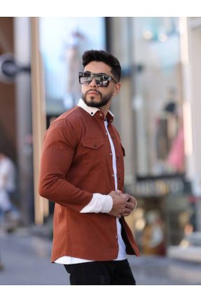 پیراهن نارنجی مردانه اسلیم فیت YXC Trend Maker - کد 923372988