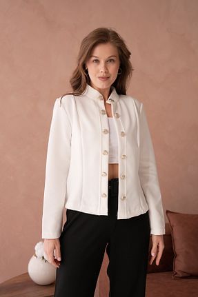 کت بلیزر بژ زنانه بافتنی MUZOTEX - کد 923365271