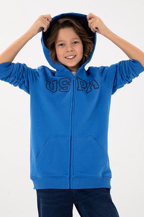 سوئیشرت نارنجی بچه گانه ساده U.S. Polo Assn. - کد 885033159