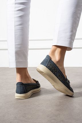 کفش کژوال آبی زنانه چرم مصنوعی HKM shoes - کد 923336014