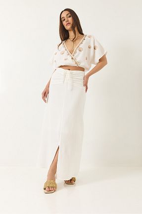 ست بالاتنه و پائین تنه نباتی زنانه بافتنی Bianco Lucci - کد 923375976