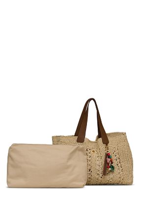 کیف ساحلی بژ زنانه حصیر Nautica - کد 898634104