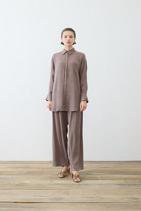 ست بالاتنه و پائین تنه حجاب طوسی زنانه 3/4 Boy TERZİ DÜKKANI - کد 906093077