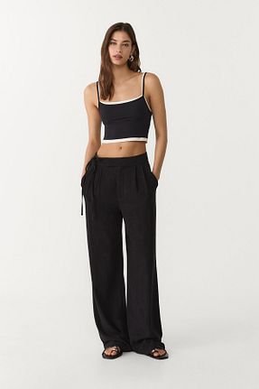 شلوار مشکی زنانه ویسکون Stradivarius - کد 923376036