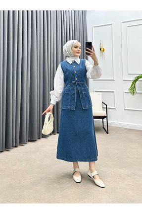 ست بالاتنه و پائین تنه سرمه ای زنانه جین Molly Nelly - کد 897749898