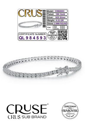 دستبند نقره رنگی زنانه 925 عیار Crus - کد 865456828