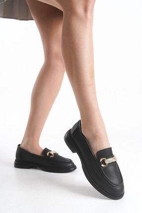کفش لوفر مشکی زنانه چرم مصنوعی KYC SHOES - کد 924161814