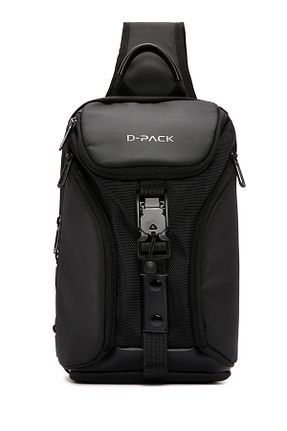 کیف دوشی مشکی مردانه چرم مصنوعی Derimod - کد 814452886