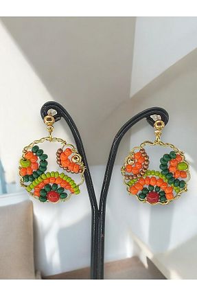 گوشواره جواهر طلائی برنجی delay art - کد 345737366
