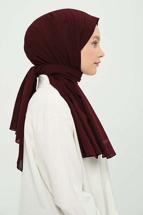 شال زرشکی زنانه پنبه پلی استر Madame Polo - کد 923404053