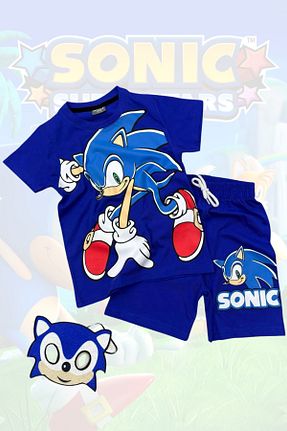 ست بالاتنه و پائین تنه آبی بچه گانه بافتنی Sonic - کد 923465108