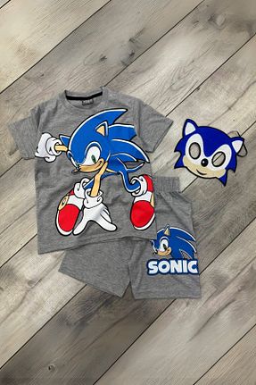 ست بالاتنه و پائین تنه طوسی بچه گانه بافتنی Sonic - کد 924296986