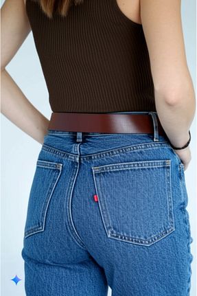 کمربند قهوه ای زنانه چرم مصنوعی ADR - کد 892906969