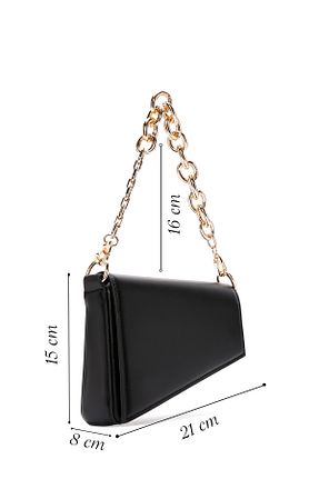 کیف دوشی مشکی زنانه چرم مصنوعی Derimod - کد 902924084