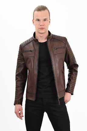 کت قهوه ای مردانه اسلیم فیت ALİN - کد 90190432