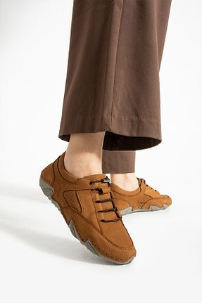 کفش اسنیکر خاکی زنانه چرم اصل Getcho - کد 923492609