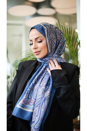 روسری سرمه ای پلی استر efdal şal eşarp - کد 857601144