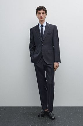 کت بلیزر آبی مردانه پشم Massimo Dutti - کد 923489091