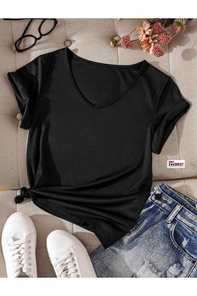 تیشرت مشکی زنانه اورسایز Tarzsokak - کد 924190974