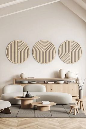 محصول دکوراسیون دیوار بژ چوب AHWART - کد 923534814