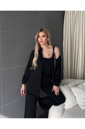 ست بالاتنه و پائین تنه مشکی زنانه بافتنی Brantu - کد 923533559