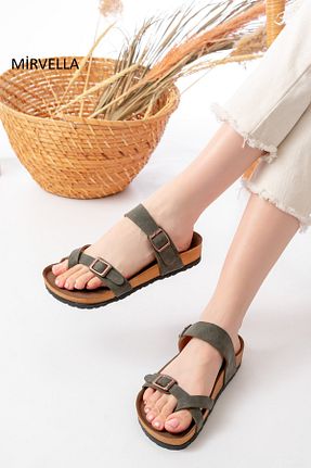 دمپائی خاکی زنانه نبوک mirvella - کد 923664997