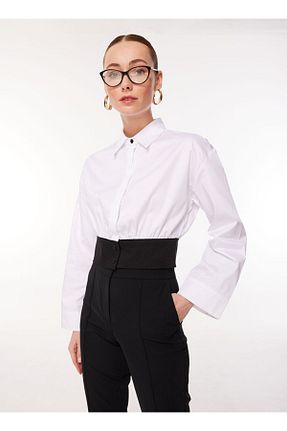 پیراهن سفید زنانه یقه دکمه دار E 4.0 Design Studio x Fabrika - کد 924306995