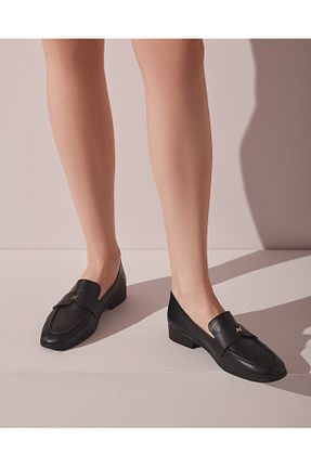 کفش لوفر مشکی زنانه چرم خالص Hotiç - کد 897232786