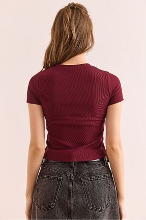 بلوز زرشکی زنانه ساده Olalook - کد 923047145